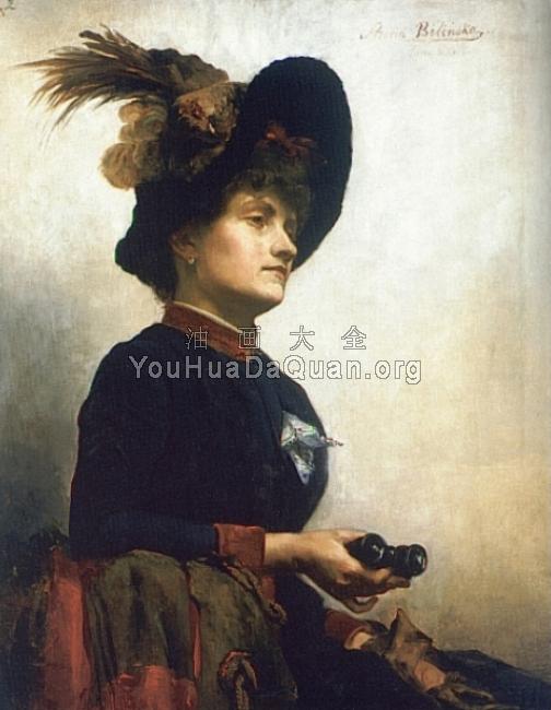 Portrait of a Lady with Opera Glasses - 安娜·别林斯卡·伯翰诺维奇